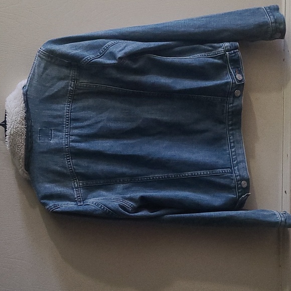 Gap Icon Denim Sherpa Jacket, Medium Wash, Sz M - Picture 2 of 6